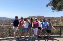 Group in front of Hollywood Sign