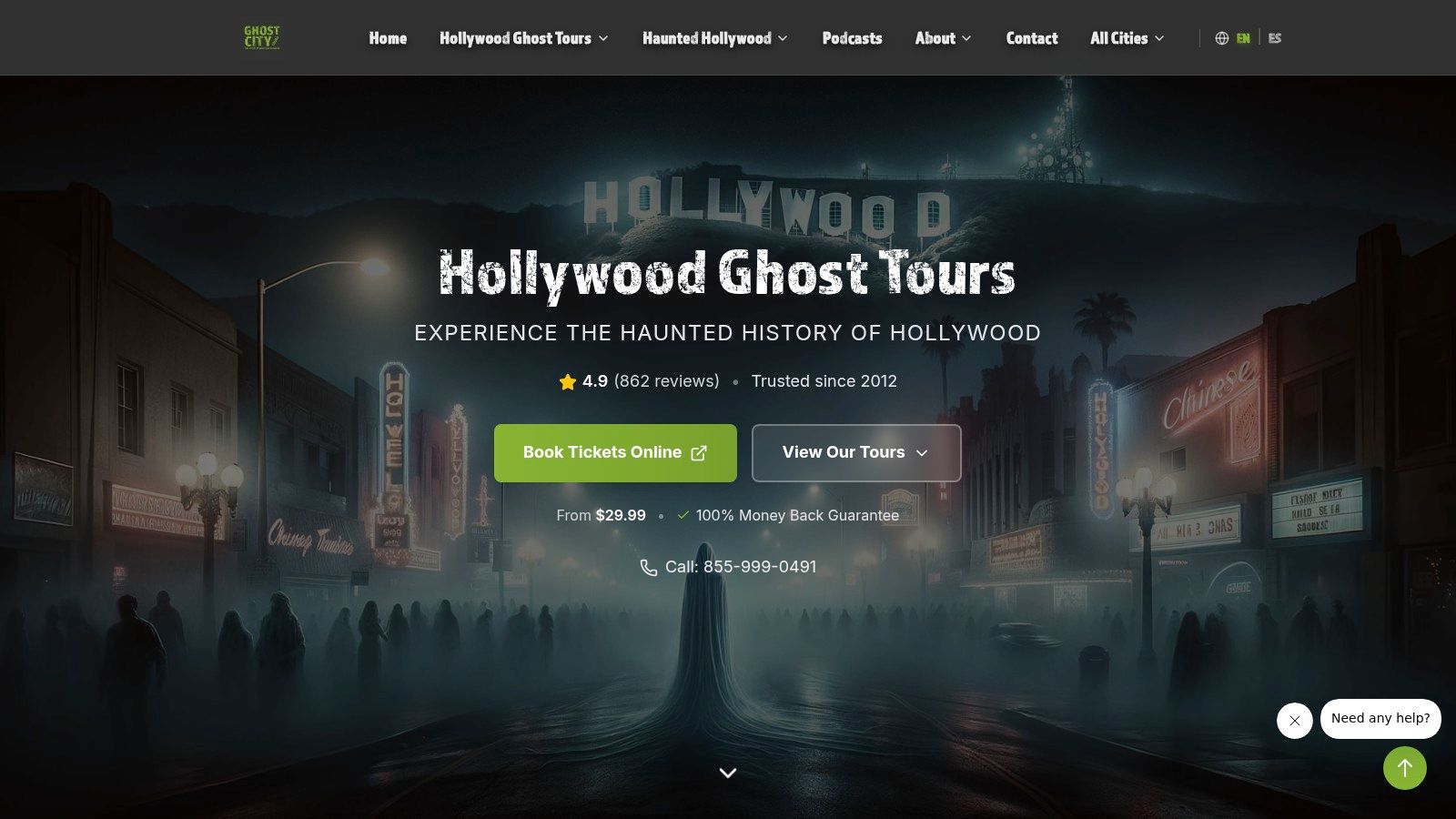 Ghost City Tours – Hollywood Ghost Tours (9 pm)