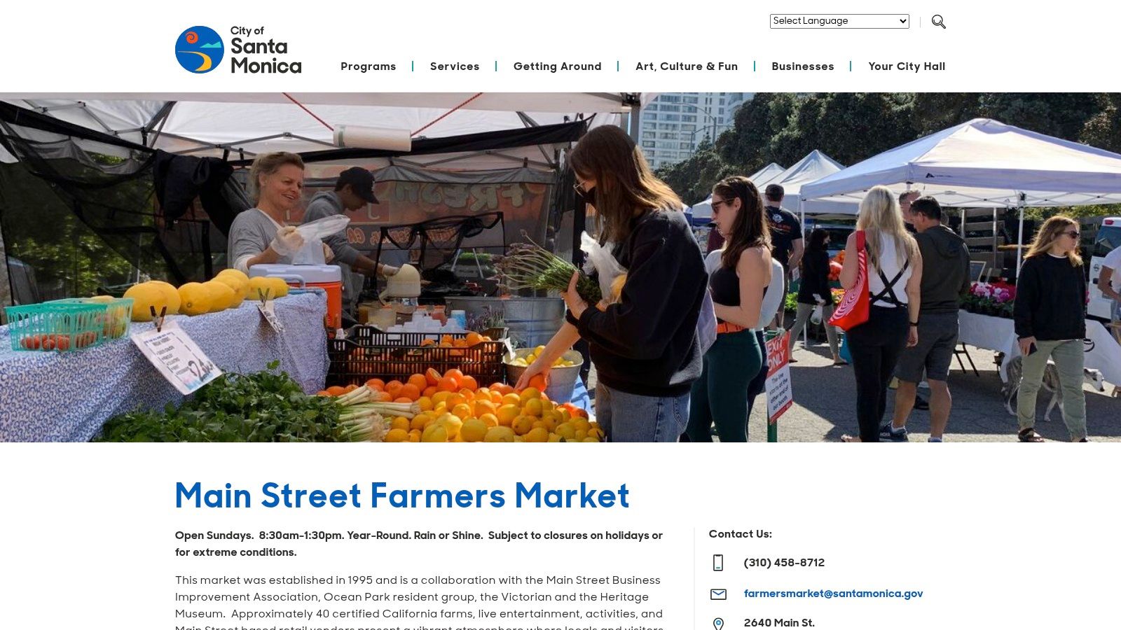 Santa Monica Farmers Markets (Downtown Wednesday flagship)
