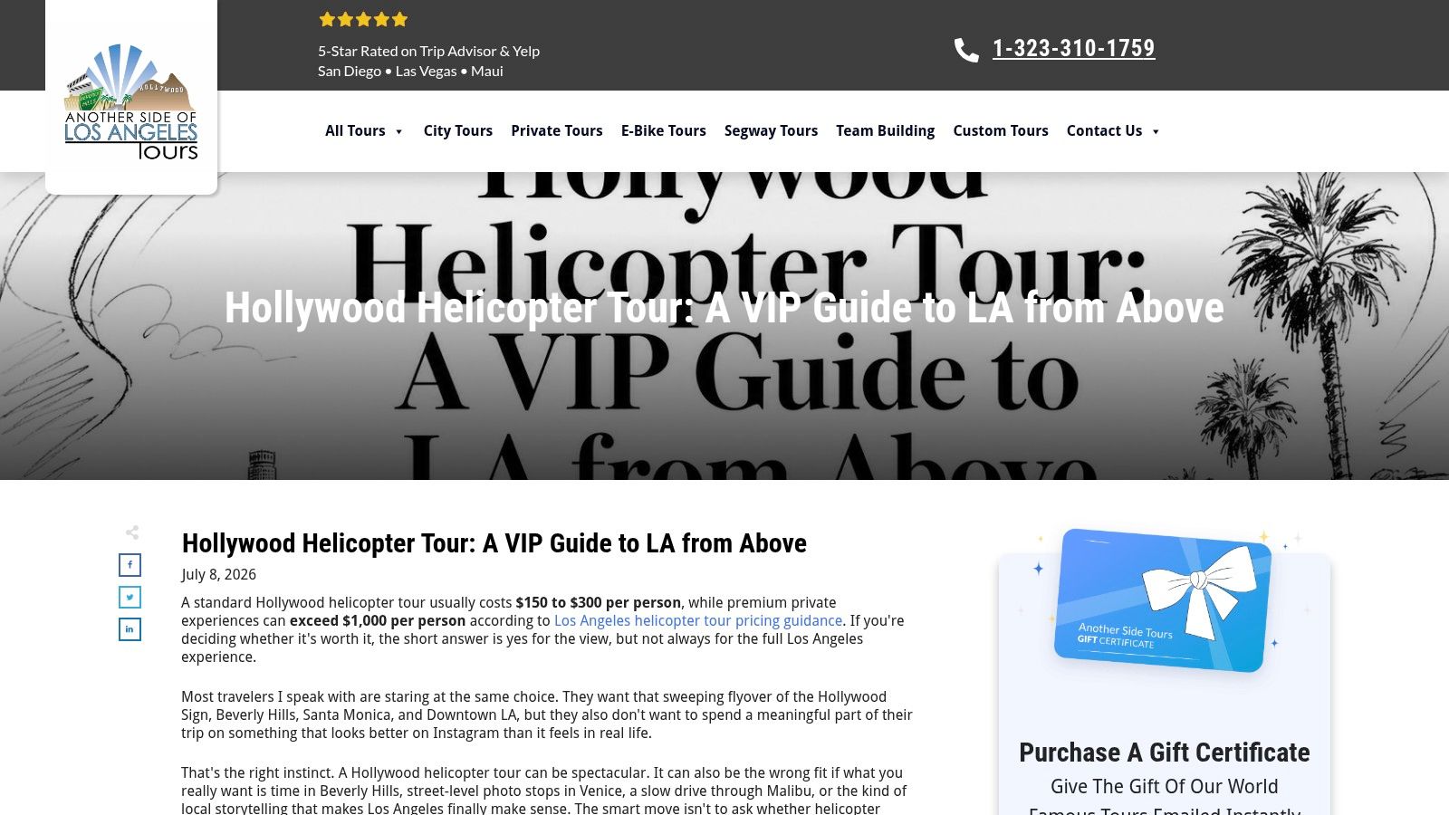 Hollywood Helicopter Tour: A VIP Guide to LA from Above