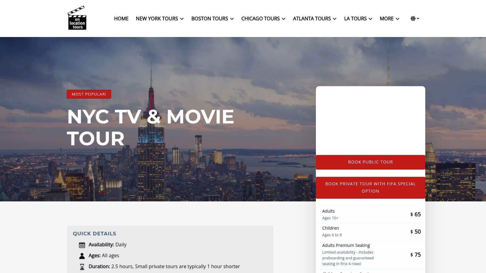 On Location Tours – NYC TV & Movie Bus Tour