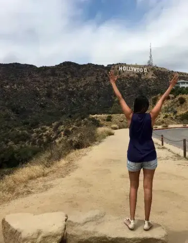 Girl In Front of the Hollywood Sign